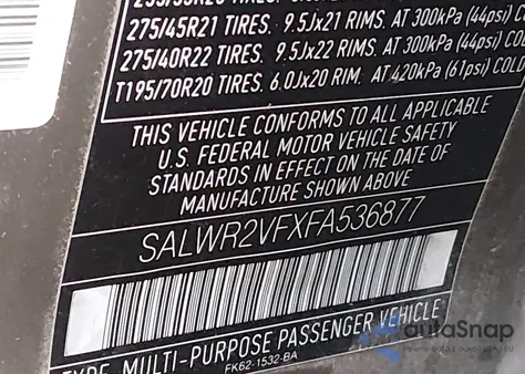 2015 Land Rover Range Rover Sport 3.0L V6 Supercharged Hse z USA, uszkodzony, nr VIN SALWR2VFXFA536877